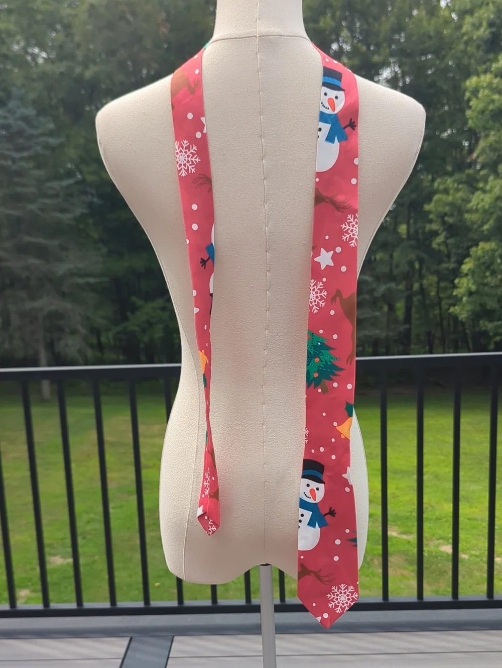 Sport Coat & Tie Red Snowman, Christmas Trees Small